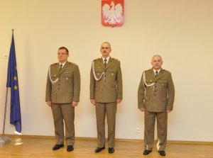 Zastępca Komendanta Głownego SG płk SG Tomasz Praga wraz płk. SG Romanem Łubińskim i płk SG Michałem Stachyrą 